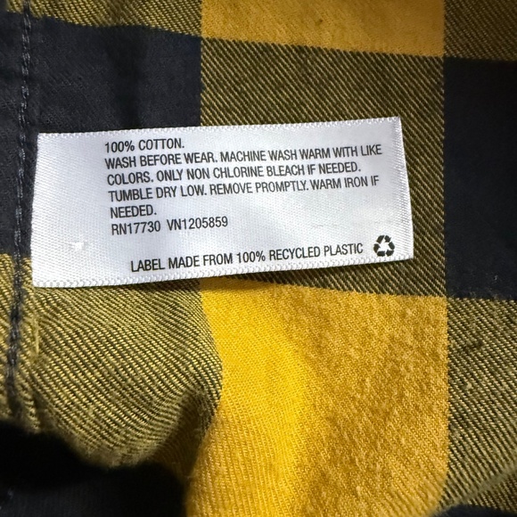 Cat & Jack Boys Flannel Plaid Collard Shirt Size XS Yellow/Black - Picture 6 of 9